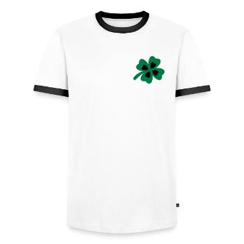 kleeblatt - Männer Kontrast-T-Shirt - Weiß/Schwarz - Vorne - AI Model Female 172 light (172cm) & AI Model Male 178 dark (178cm)