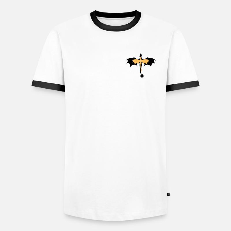 Drache gold schwarz - Männer Kontrast-T-Shirt - Weiß/Schwarz