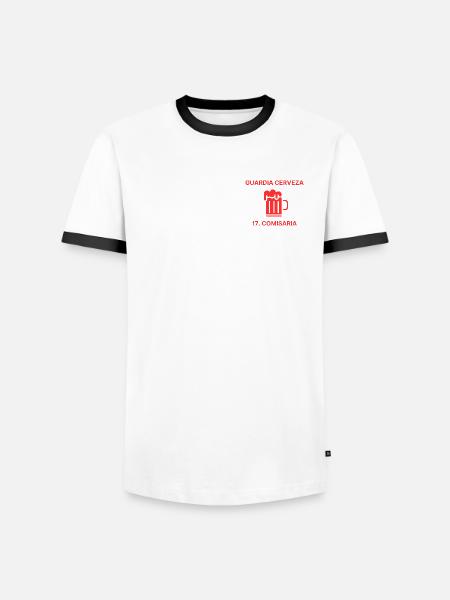 Dein Helfer. Bierkontrolleur vom Revier - Männer Kontrast-T-Shirt - Weiß/Schwarz