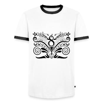 Kurbits V8 No :1 - noir - T-shirt contrasté Homme - blanc/noir - Devant - AI Model Female 172 light (172cm) & AI Model Male 178 dark (178cm)