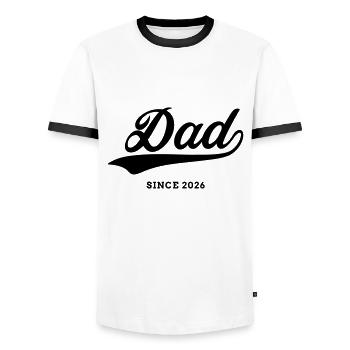 Dad 26 Dad Baby Dad 2026 Father's Day Gift - Men's Ringer Shirt - white/black - Front - AI Model Female 172 light (172cm) & AI Model Male 178 dark (178cm)