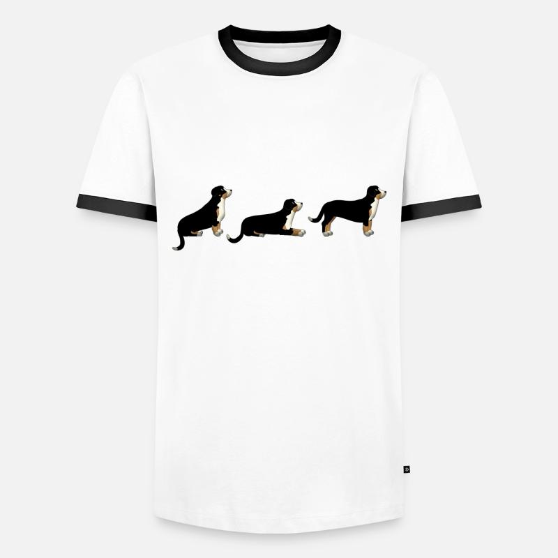 Sitz Platz Steh Entlebuch - Männer Kontrast-T-Shirt - Weiß/Schwarz