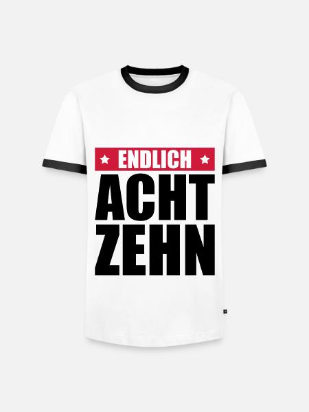 endlich 18 jahre - Männer Kontrast-T-Shirt - Weiß/Schwarz