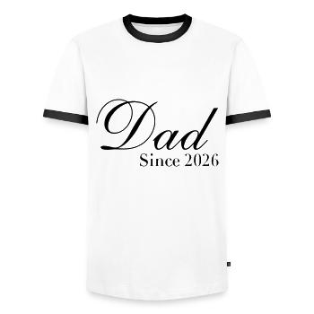 Dad 26 Dad Baby Dad 2026 Father's Day Gift - Men's Ringer Shirt - white/black - Front - AI Model Female 172 light (172cm) & AI Model Male 178 dark (178cm)