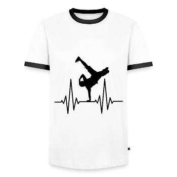 Breakdance Breakdancer Hip Hop Geschenk - Männer Kontrast-T-Shirt - Weiß/Schwarz - Vorne - AI Model Female 172 light (172cm) & AI Model Male 178 dark (178cm)