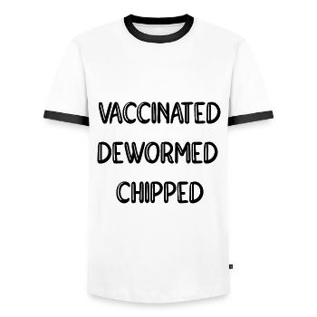 Veterinarian Pet Animal Keeper Veterinary Assistant - Men's Ringer Shirt - white/black - Front - AI Model Female 172 light (172cm) & AI Model Male 178 dark (178cm)