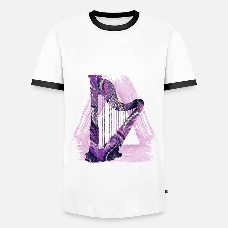 harfe e 75 - Männer Kontrast-T-Shirt - Weiß/Schwarz