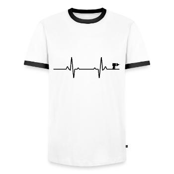 DIY - DIY the best - Men's Ringer Shirt - white/black - Front - AI Model Female 172 light (172cm) & AI Model Male 178 dark (178cm)