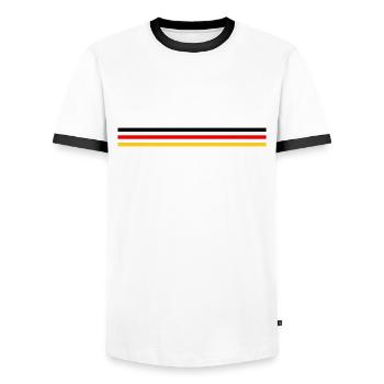 Trait Germany version 1 grand - Männer Kontrast-T-Shirt - Weiß/Schwarz - Vorne - AI Model Female 172 light (172cm) & AI Model Male 178 dark (178cm)