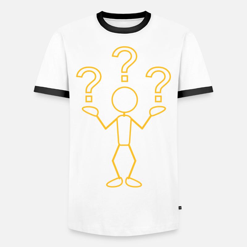 greyman_with_problems_1c - Men's Ringer Shirt - white/black
