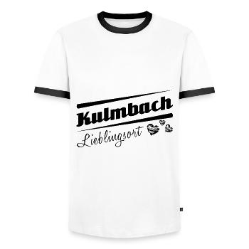 Kulmbach - Lieblingsort mit Stadtnamen - Männer Kontrast-T-Shirt - Weiß/Schwarz - Vorne - AI Model Female 172 light (172cm) & AI Model Male 178 dark (178cm)