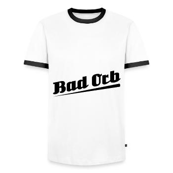 Bad Orb - Textdesign mit Stadtnamen - Männer Kontrast-T-Shirt - Weiß/Schwarz - Vorne - AI Model Female 172 light (172cm) & AI Model Male 178 dark (178cm)