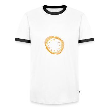 experience 55 - Men's Ringer Shirt - white/black - Front - AI Model Female 172 light (172cm) & AI Model Male 178 dark (178cm)
