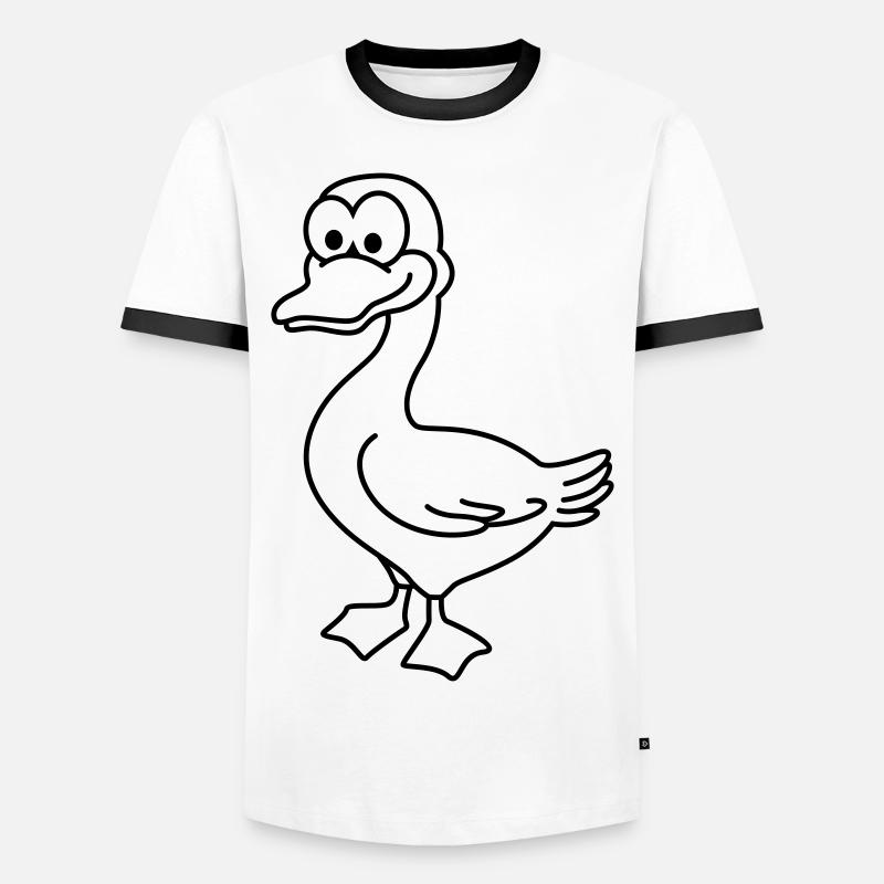 Gans Comic Tier - Männer Kontrast-T-Shirt - Weiß/Schwarz