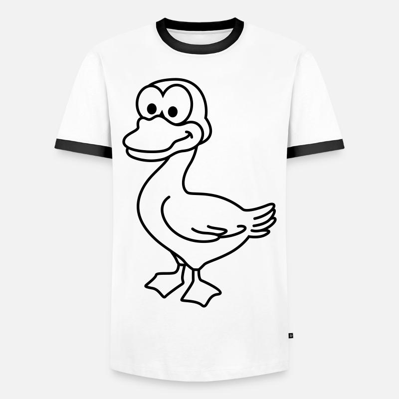 Duck Comic Animal - Men's Ringer Shirt - white/black