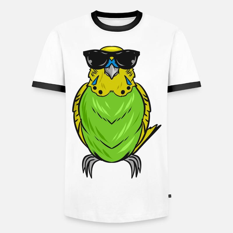 Budgerigar - Men's Ringer Shirt - white/black