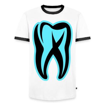 Zahn Symbol Zahnarzt - Männer Kontrast-T-Shirt - Weiß/Schwarz - Vorne - AI Model Female 172 light (172cm) & AI Model Male 178 dark (178cm)