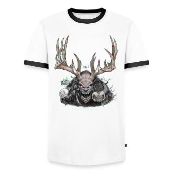 Cernunnos - Männer Kontrast-T-Shirt - Weiß/Schwarz - Vorne - AI Model Female 172 light (172cm) & AI Model Male 178 dark (178cm)