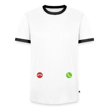Meine Fossilien rufen an - ich muss los - Spruch - Männer Kontrast-T-Shirt - Weiß/Schwarz - Vorne - AI Model Female 172 light (172cm) & AI Model Male 178 dark (178cm)