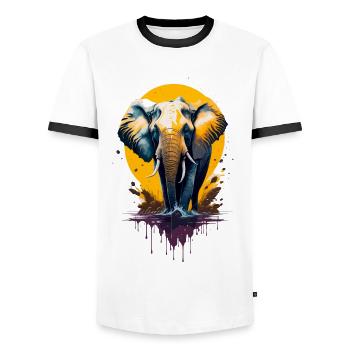 Éléphant - T-shirt contrasté Homme - blanc/noir - Devant - AI Model Female 172 light (172cm) & AI Model Male 178 dark (178cm)