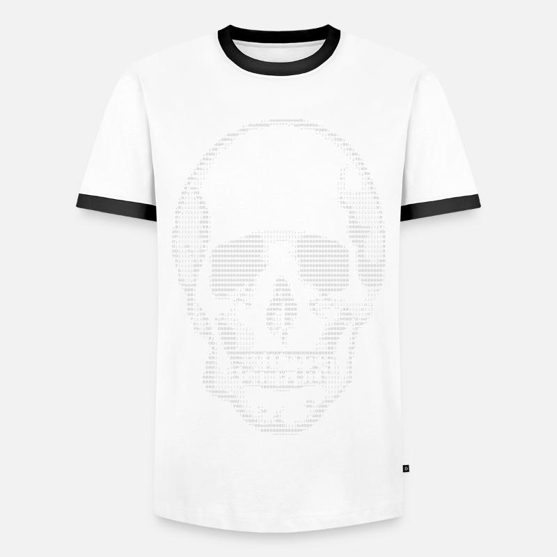 ASCII-Code (Skull-One-Edition) - Männer Kontrast-T-Shirt - Weiß/Schwarz