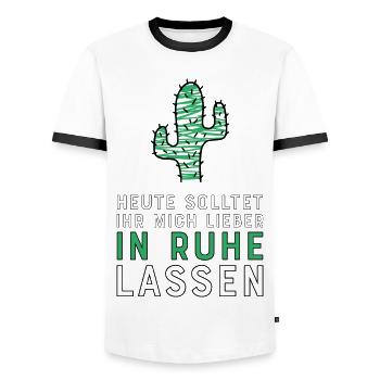 Lustige Sprüche für Kollegen und Schüler - Männer Kontrast-T-Shirt - Weiß/Schwarz - Vorne - AI Model Female 172 light (172cm) & AI Model Male 178 dark (178cm)
