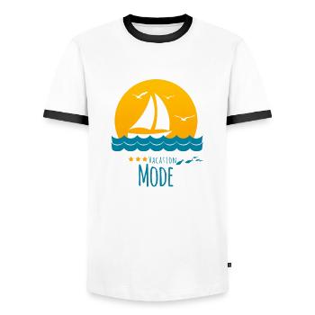 Vacation Mode - Holiday - Männer Kontrast-T-Shirt - Weiß/Schwarz - Vorne - AI Model Female 172 light (172cm) & AI Model Male 178 dark (178cm)