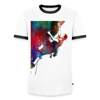 escalade sportive - T-shirt contrasté Homme - blanc/noir - Devant - AI Model Female 172 light (172cm) & AI Model Male 178 dark (178cm)