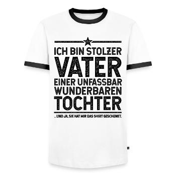 Stolzer Vater unfassbar wunderbare Tochter - Männer Kontrast-T-Shirt - Weiß/Schwarz - Vorne - AI Model Female 172 light (172cm) & AI Model Male 178 dark (178cm)