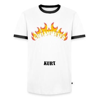 Grillmeister Kurt lustiger Spruch Vorname - Männer Kontrast-T-Shirt - Weiß/Schwarz - Vorne - AI Model Female 172 light (172cm) & AI Model Male 178 dark (178cm)