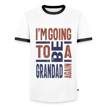 Je vais redevenir grand-père - T-shirt contrasté Homme - blanc/noir - Devant - AI Model Female 172 light (172cm) & AI Model Male 178 dark (178cm)
