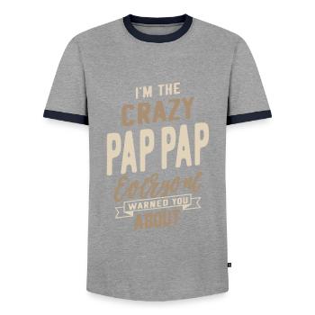 Pap-Pap fou - T-shirt contrasté Homme - gris/marine  - Devant - AI Model Female 172 light (172cm) & AI Model Male 178 light (178cm)