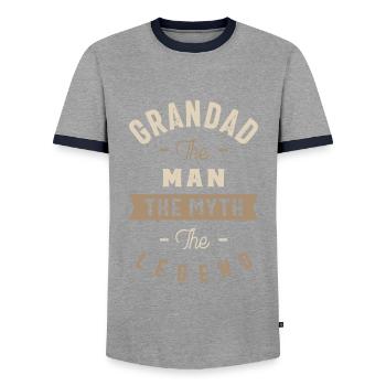 Grand-père Le Mythe - T-shirt contrasté Homme - gris/marine  - Devant - AI Model Female 172 light (172cm) & AI Model Male 178 light (178cm)