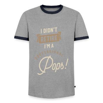 Je suis un Pops professionnel - T-shirt contrasté Homme - gris/marine  - Devant - AI Model Female 172 light (172cm) & AI Model Male 178 light (178cm)