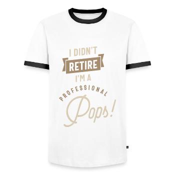 I'm a Professional Pops - Men's Ringer Shirt - white/black - Front - AI Model Female 172 light (172cm) & AI Model Male 178 dark (178cm)