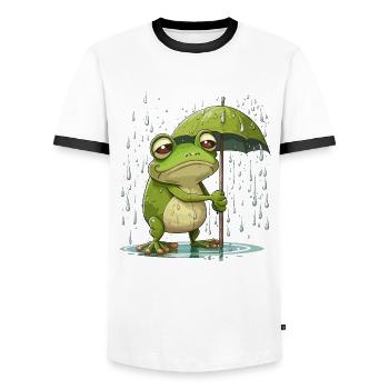 Leap of Faith - Men's Ringer Shirt - white/black - Front - AI Model Female 172 light (172cm) & AI Model Male 178 dark (178cm)