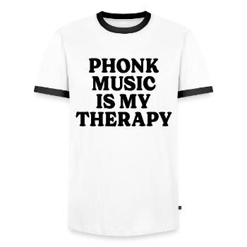 Beatmaker Musiktherapie Phonk - Männer Kontrast-T-Shirt - Weiß/Schwarz - Vorne - AI Model Female 172 light (172cm) & AI Model Male 178 dark (178cm)