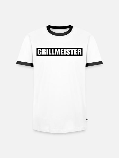 BBQ - Männer Kontrast-T-Shirt - Weiß/Schwarz