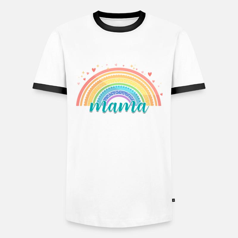 Rainbow Mama - Men's Ringer Shirt - white/black
