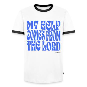 Christianity Christian Bible Verse - Men's Ringer Shirt - white/black - Front - AI Model Female 172 light (172cm) & AI Model Male 178 dark (178cm)