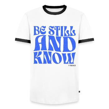 Christianity Christian Bible Verse - Men's Ringer Shirt - white/black - Front - AI Model Female 172 light (172cm) & AI Model Male 178 dark (178cm)