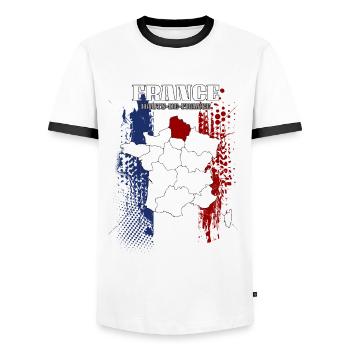 Hauts de France - Men's Ringer Shirt - white/black - Front - AI Model Female 172 light (172cm) & AI Model Male 178 dark (178cm)