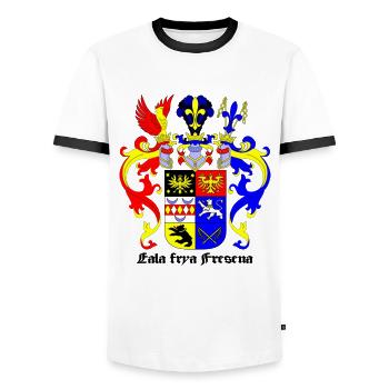 ostfriesland wappen - Männer Kontrast-T-Shirt - Weiß/Schwarz - Vorne - AI Model Female 172 light (172cm) & AI Model Male 178 dark (178cm)