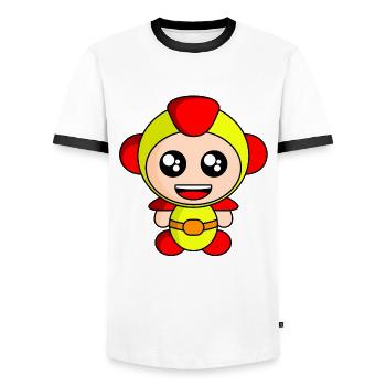 Astro Jaune - T-shirt contrasté Homme - blanc/noir - Devant - AI Model Female 172 light (172cm) & AI Model Male 178 dark (178cm)
