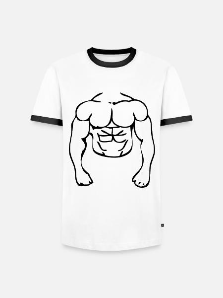 body muscle athlete bodybuider - Men's Ringer Shirt - white/black