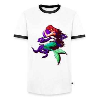 The Dream of the Fisherman's Wife - T-shirt contrasté Homme - blanc/noir - Devant - AI Model Female 172 light (172cm) & AI Model Male 178 dark (178cm)