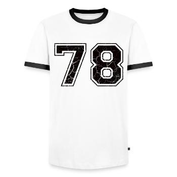 Paie 78 in Grunge Look - T-shirt contrasté Homme - blanc/noir - Devant - AI Model Female 172 light (172cm) & AI Model Male 178 dark (178cm)