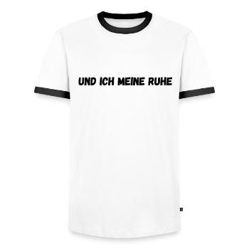 Du hast Recht und ich mein Ruhe. Lustiger Spruch - Männer Kontrast-T-Shirt - Weiß/Schwarz - Vorne - AI Model Female 172 light (172cm) & AI Model Male 178 dark (178cm)