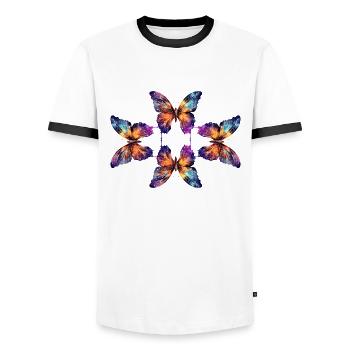 Magical butterflies - Männer Kontrast-T-Shirt - Weiß/Schwarz - Vorne - AI Model Female 172 light (172cm) & AI Model Male 178 dark (178cm)