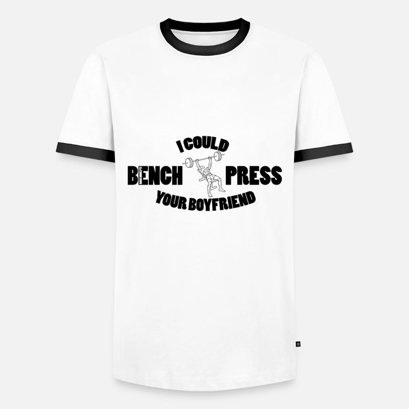 Bench Press - Men's Ringer Shirt - white/black